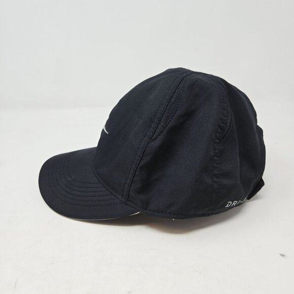 Nike Featherlight Dri-Fit Black Adjustable Athletic Cap With Silver Swoosh Logo - Picture 4 of 8